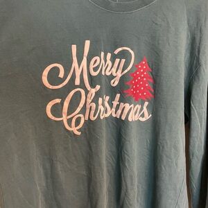 Festive Merry Christmas Long Sleeve Tee - Green